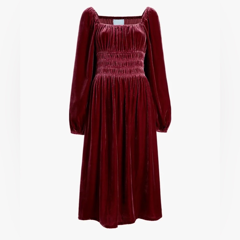 Hill House Home Louisa Nap dress in burgundy velvet
